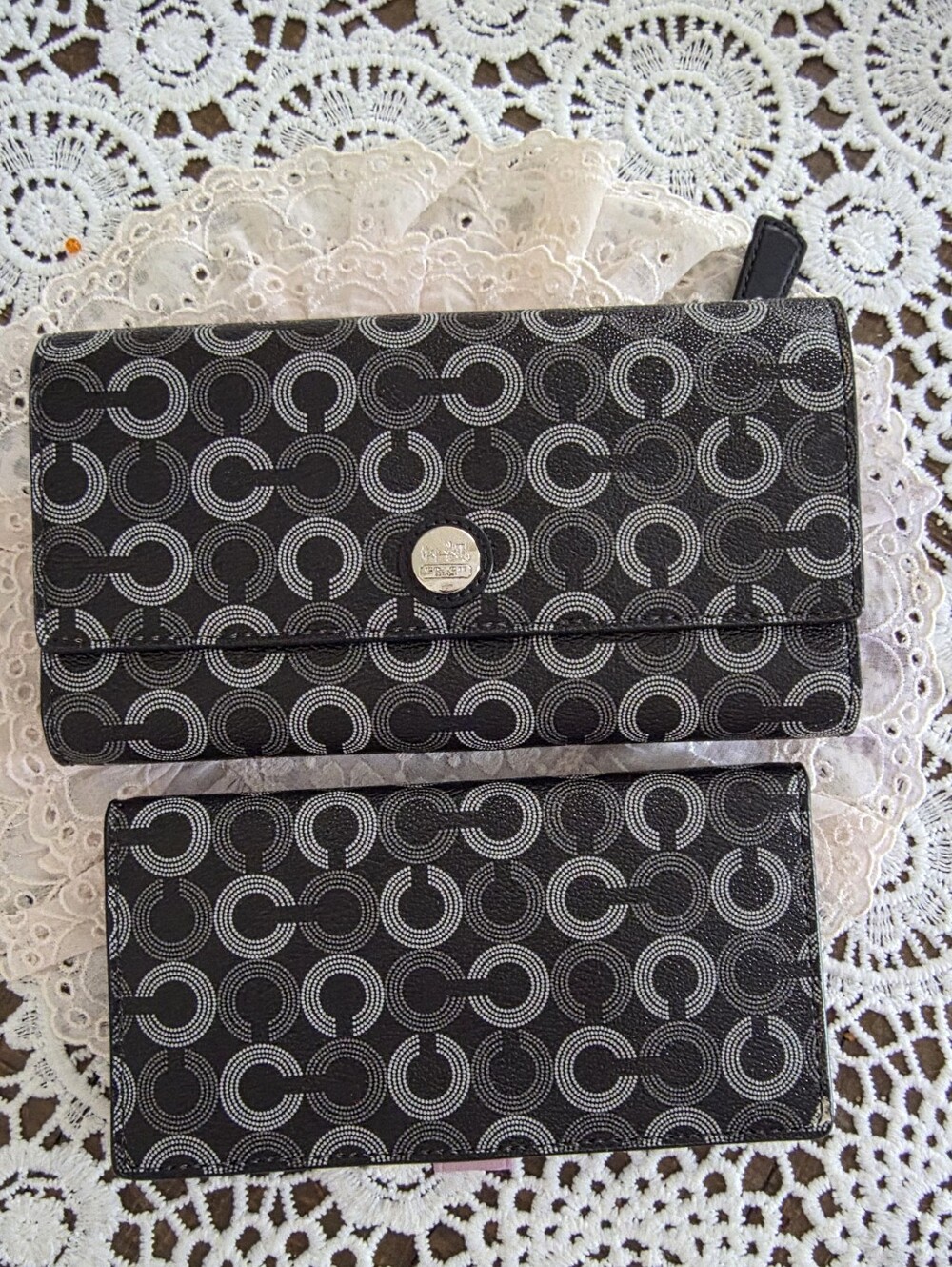 Coach Signature C Wallet with Pull Out Checkbook Cover
